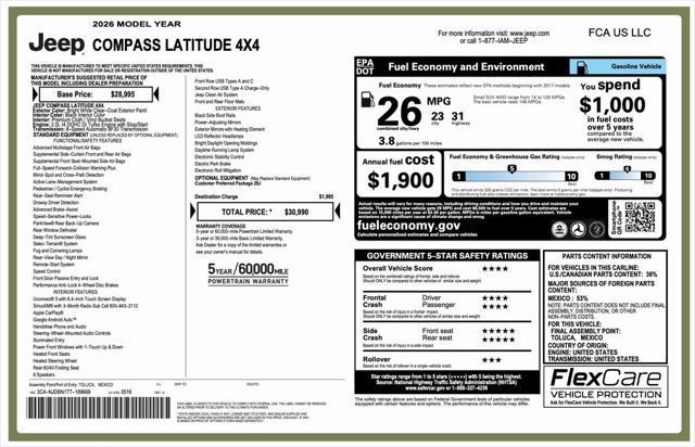 2026 Jeep Compass COMPASS LATITUDE 4X4