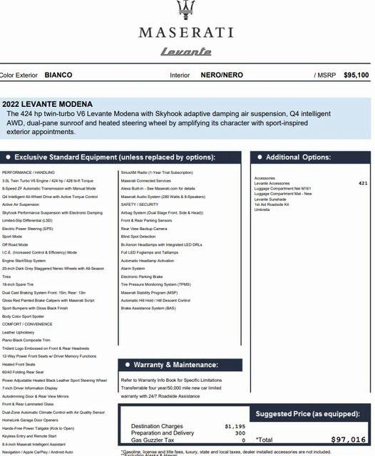 2022 Maserati Levante Modena 2022 Maserati Levante Modena