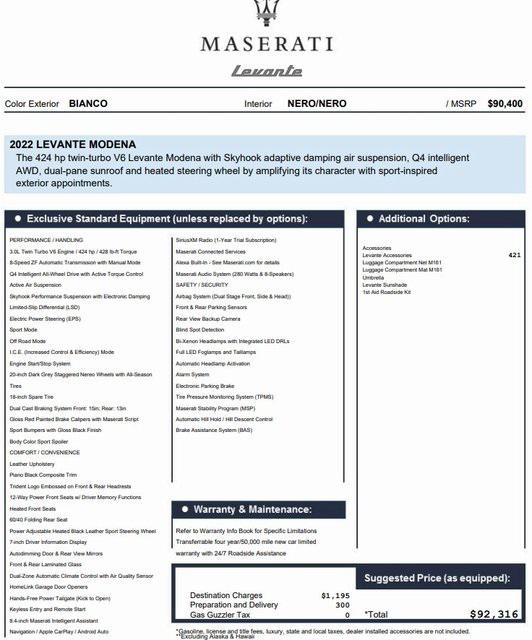 2022 Maserati Levante Modena 2022 Maserati Levante Modena