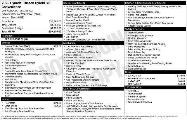 2025 Hyundai Tucson Hybrid SEL Convenience