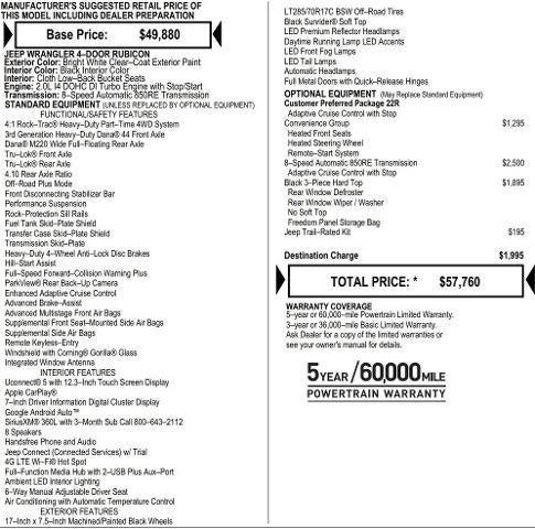 2026 Jeep Wrangler WRANGLER 4-DOOR RUBICON 2026 Jeep Wrangler WRANGLER 4-DOOR RUBICON