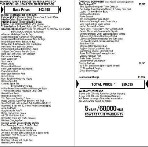 2026 Dodge Durango DURANGO GT PLUS AWD HEMI V8 2026 Dodge Durango DURANGO GT PLUS AWD HEMI V8