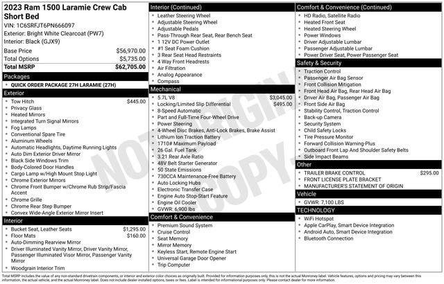 2023 Ram 1500 Laramie Crew Cab 4x4 5'7" Box
