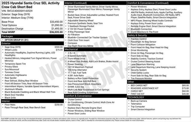2025 Hyundai Santa Cruz SEL Activity