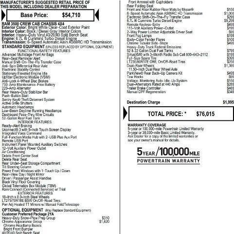 2024 RAM 3500 Chassis Tradesman/SLT/Laramie/Limited