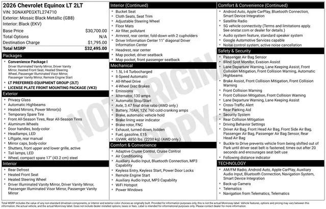 2026 Chevrolet Equinox AWD LT