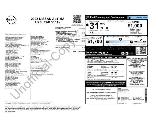 2025 Nissan Altima SL FWD