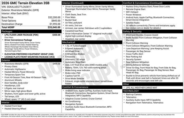 2026 GMC Terrain AWD Elevation