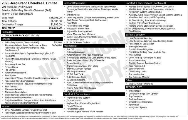 2025 Jeep Grand Cherokee GRAND CHEROKEE L LIMITED 4X4 2025 Jeep Grand Cherokee GRAND CHEROKEE L LIMITED 4X4