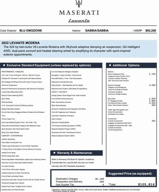 2022 Maserati Levante Modena