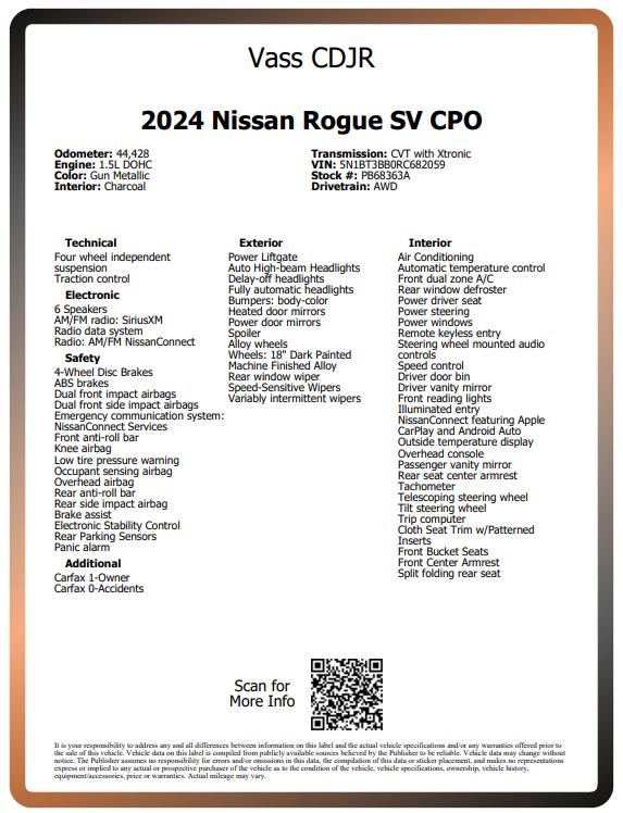 2024 Nissan Rogue SV Intelligent AWD
