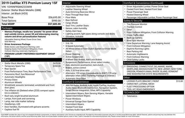 2019 Cadillac XT5 Premium Luxury 2019 Cadillac XT5 Premium Luxury