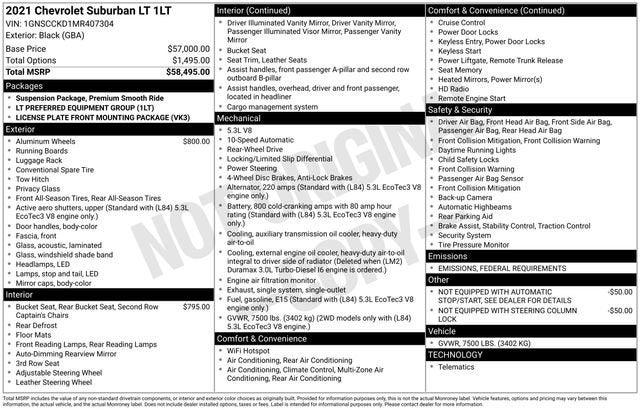 2021 Chevrolet Suburban 2WD LT