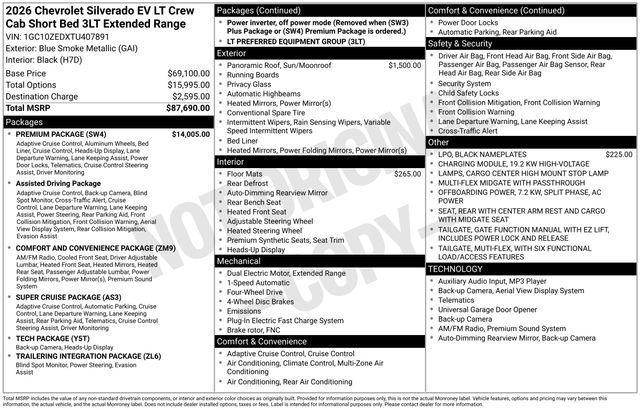 2026 Chevrolet Silverado EV LT