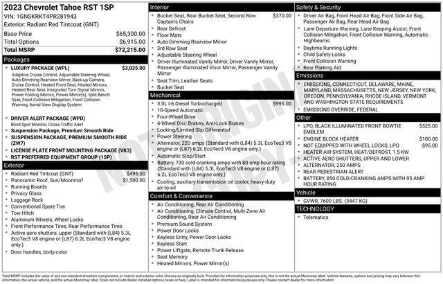 2023 Chevrolet Tahoe 4WD RST 2023 Chevrolet Tahoe 4WD RST