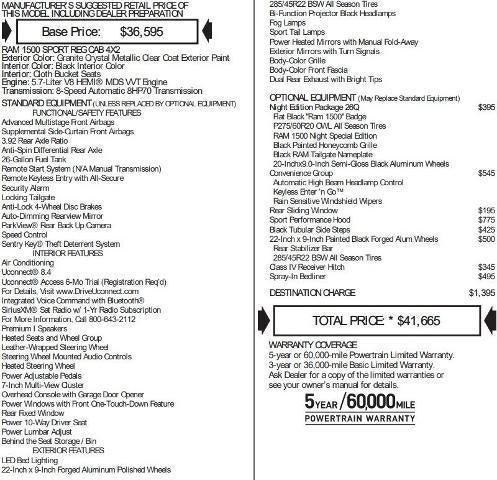 2017 RAM 1500 Night Regular Cab 4x2 64 Box 2017 RAM 1500 Night Regular Cab 4x2 64 Box