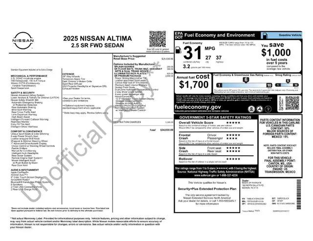 2025 Nissan Altima SR FWD