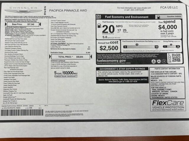 2026 Chrysler Pacifica Pinnacle AWD 2026 Chrysler Pacifica Pinnacle AWD