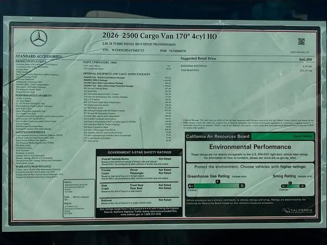 2026 Mercedes-Benz Sprinter 2500 High Roof 4-Cyl Diesel HO