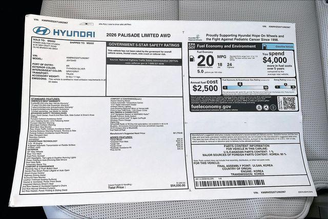 New 2026 Hyundai Palisade Limited For Sale in Olive Branch, MS