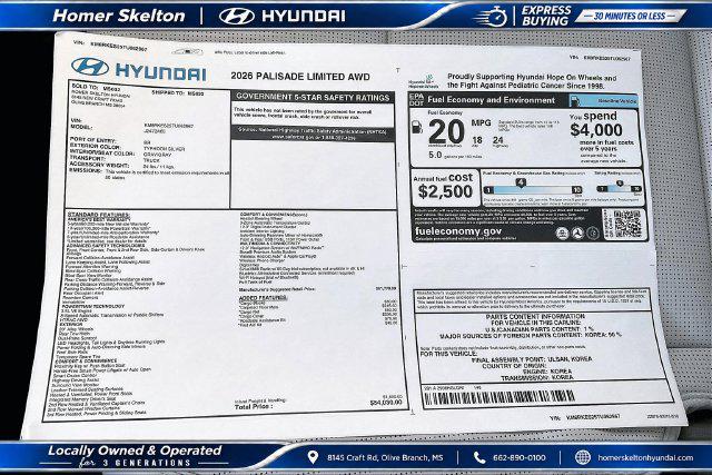 New 2026 Hyundai Palisade Limited For Sale in Olive Branch, MS