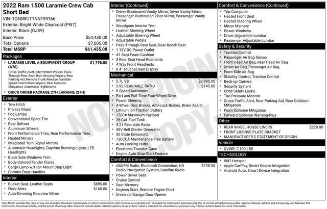 2022 RAM 1500 Laramie Crew Cab 4x4 57 Box