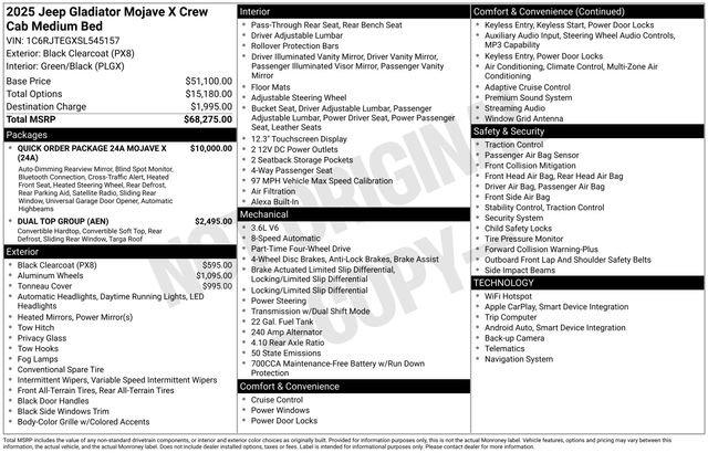2025 Jeep Gladiator GLADIATOR MOJAVE X 4X4