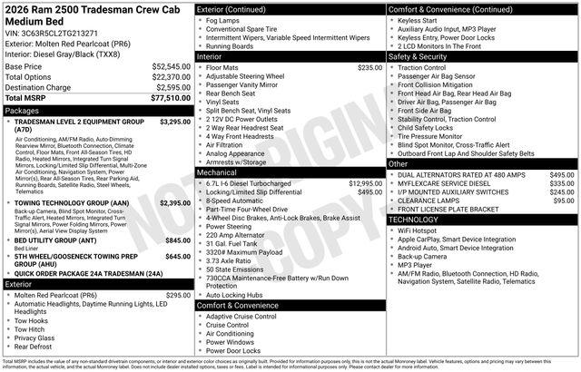 2026 RAM Ram 2500 RAM 2500 TRADESMAN CREW CAB 4X4 64 BOX