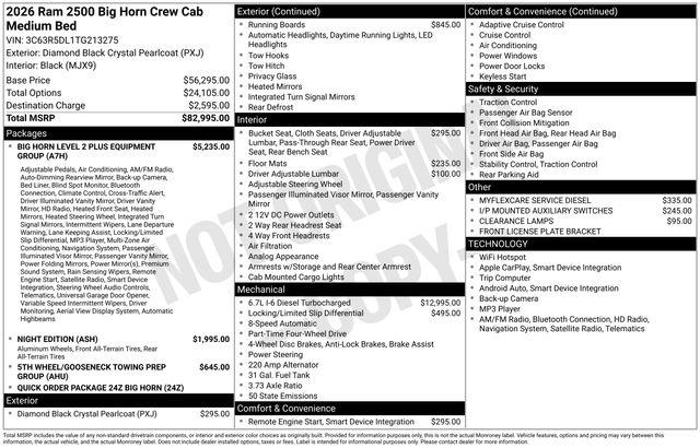 2026 RAM Ram 2500 RAM 2500 BIG HORN CREW CAB 4X4 64 BOX 2026 RAM Ram 2500 RAM 2500 BIG HORN CREW CAB 4X4 64 BOX