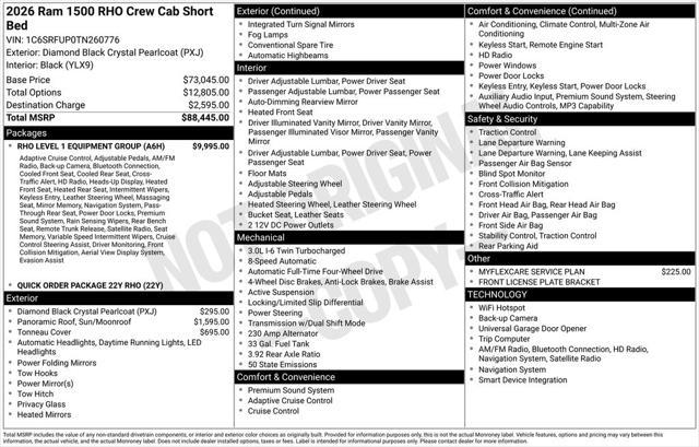 2026 RAM Ram 1500 RAM 1500 RHO CREW CAB 4X4 57 BOX