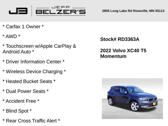 2022 Volvo XC40 T5 Momentum 2022 Volvo XC40 T5 Momentum