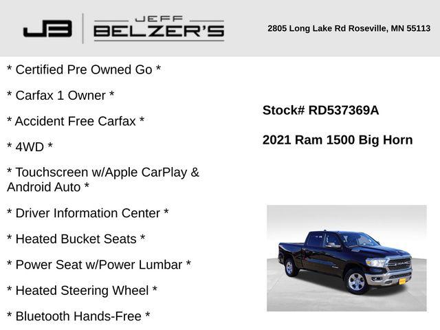 2021 RAM 1500 Big Horn Crew Cab 4x4 64 Box