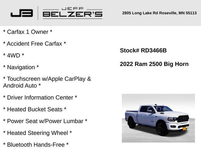 2022 RAM 2500 Big Horn Crew Cab 4x4 64 Box 2022 RAM 2500 Big Horn Crew Cab 4x4 64 Box