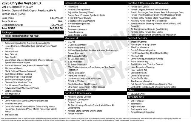 2026 Chrysler Voyager VOYAGER LX