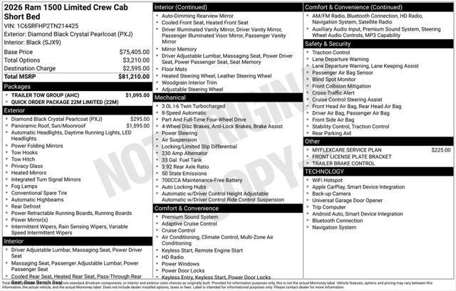 2026 RAM Ram 1500 RAM 1500 LIMITED CREW CAB 4X4 57 BOX 2026 RAM Ram 1500 RAM 1500 LIMITED CREW CAB 4X4 57 BOX