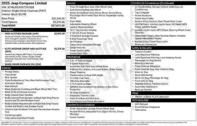 2025 Jeep Compass COMPASS LIMITED 4X4 2025 Jeep Compass COMPASS LIMITED 4X4
