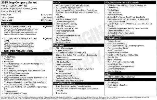 2025 Jeep Compass COMPASS LIMITED 4X4