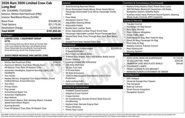 2026 RAM Ram 3500 RAM 3500 LIMITED CREW CAB 4X4 8 BOX