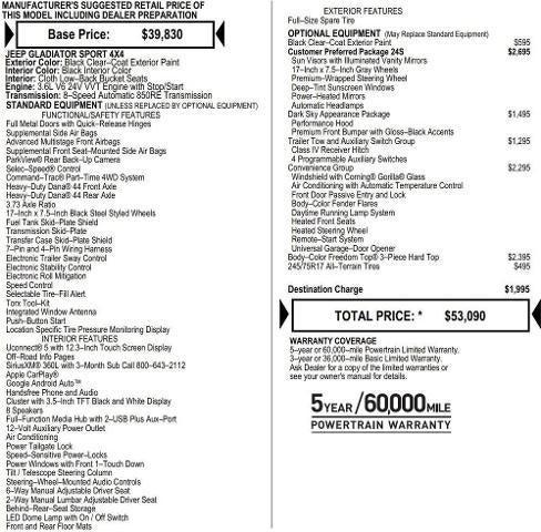 2026 Jeep Gladiator GLADIATOR SPORT S 4X4