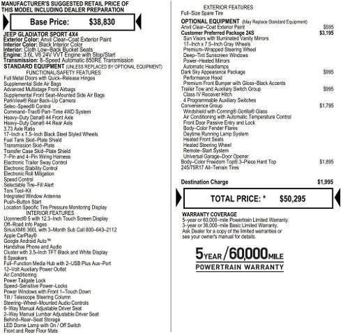 2026 Jeep Gladiator GLADIATOR SPORT S 4X4