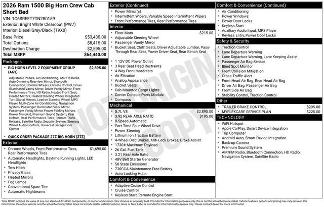 2026 Ram 1500 Big Horn Crew Cab 4x4 57 Box