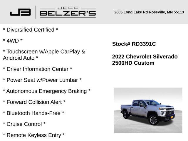 2022 Chevrolet Silverado 2500HD 4WD Crew Cab Standard Bed Custom 2022 Chevrolet Silverado 2500HD 4WD Crew Cab Standard Bed Custom