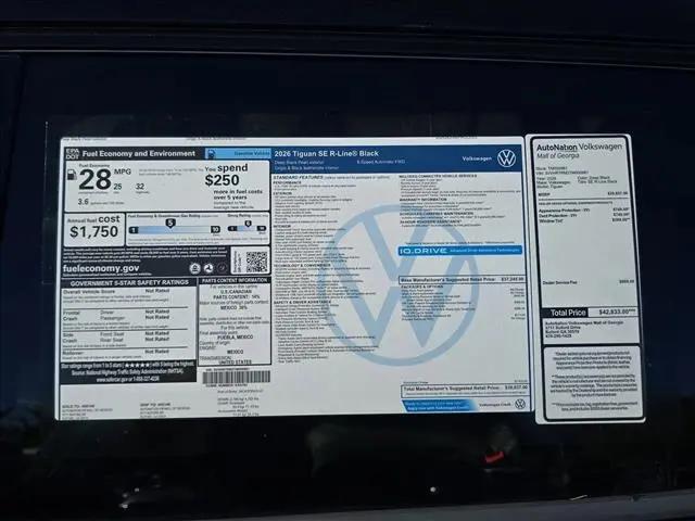 2026 Volkswagen Tiguan SE R-Line Black
