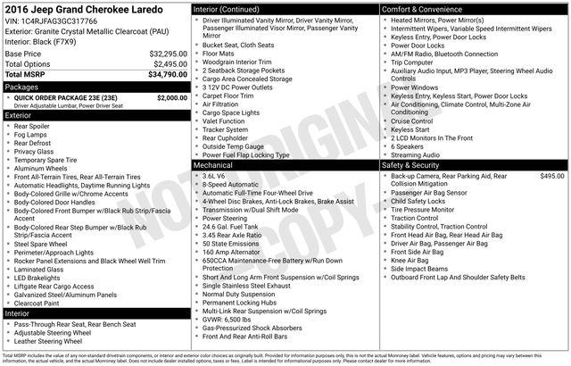 2016 Jeep Grand Cherokee Laredo