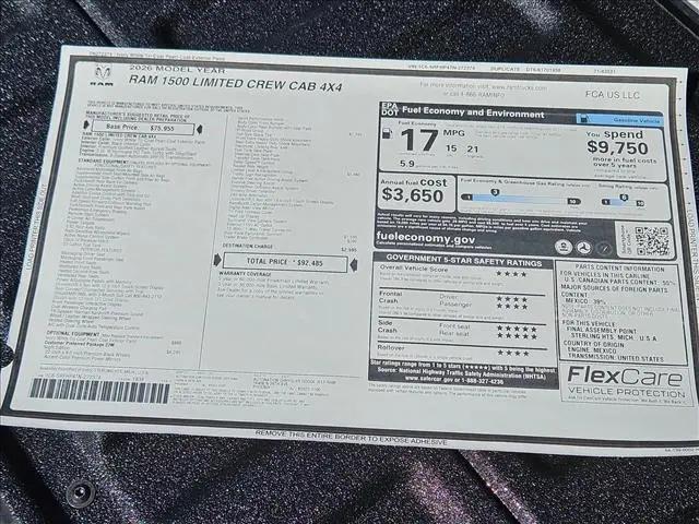 2026 Ram 1500 Limited Crew Cab 4x4 57 Box