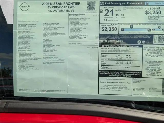 2026 Nissan Frontier Crew Cab Long Bed SV 4x2