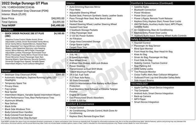 2022 Dodge Durango GT Plus RWD