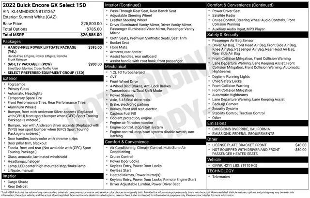 2022 Buick Encore GX FWD Select