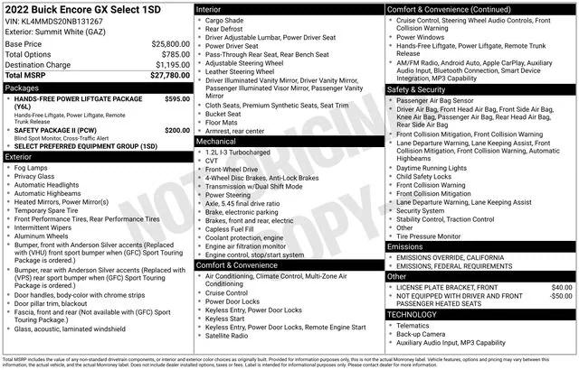 2022 Buick Encore GX FWD Select