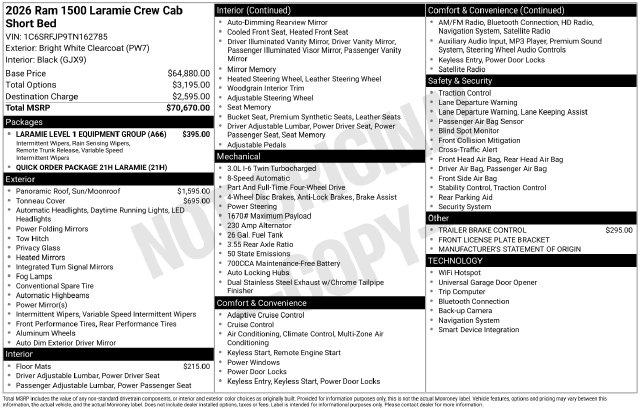 2026 Ram 1500 Laramie Crew Cab 4x4 57 Box